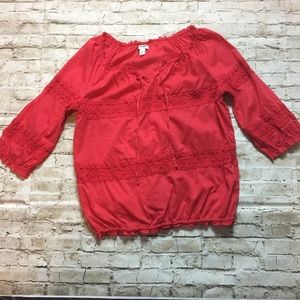 Old Navy Boho Peasant Top Apple of My Eye